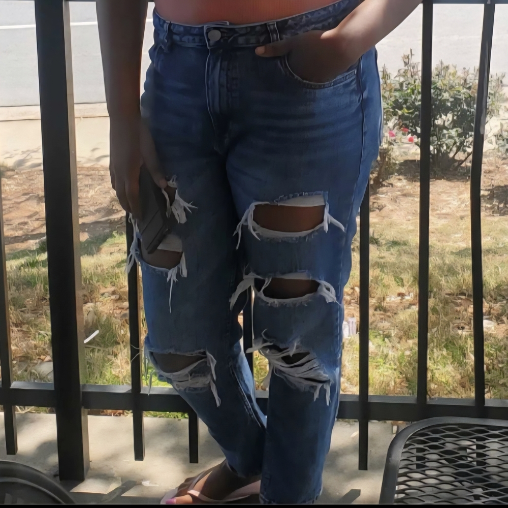 Distressed Blue Women's Jeans
